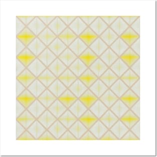 YELLOW DIAMOND DESIGN, DIAMOND PATTERN Posters and Art